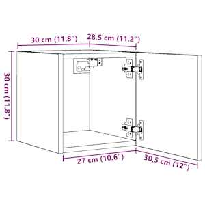 Nástěnné TV skříňky 2 ks kouřový dub 30,5 x 30 x 30 cm - obrázek 11