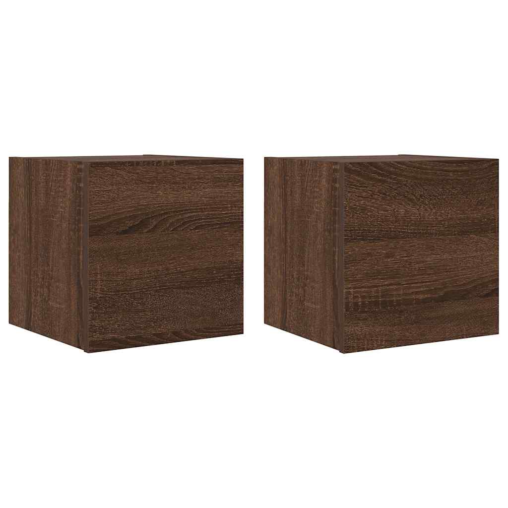 vidaXL Nástěnné TV skříňky 2 ks hnědý dub 30,5 x 30 x 30 cm