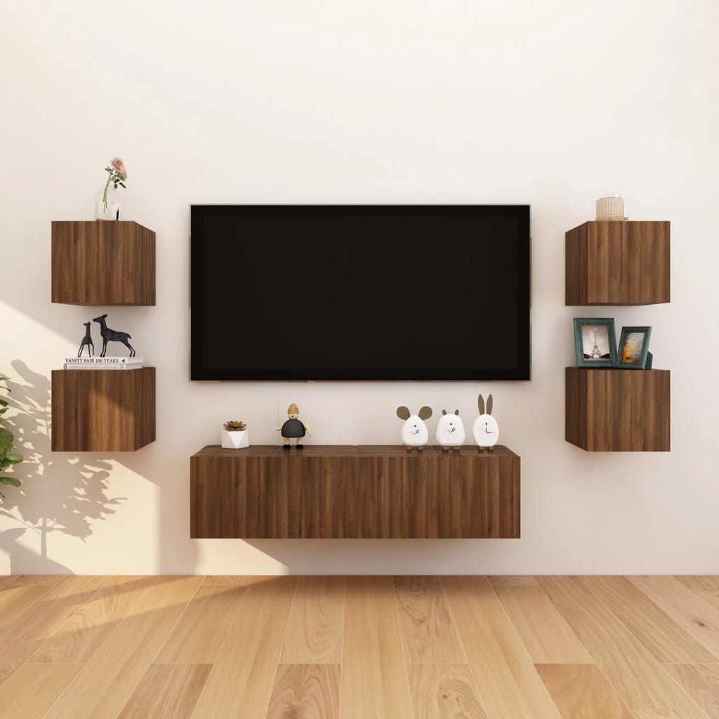 Meubles TV muraux 2 pcs Chêne marron 30,5x30x30 cm | meublestv.fr 7