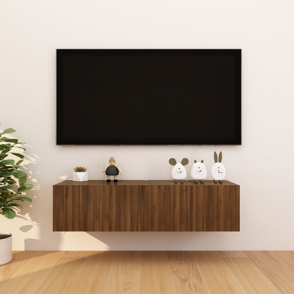 Nástěnné TV skříňky 4 ks hnědý dub 30,5 x 30 x 30 cm