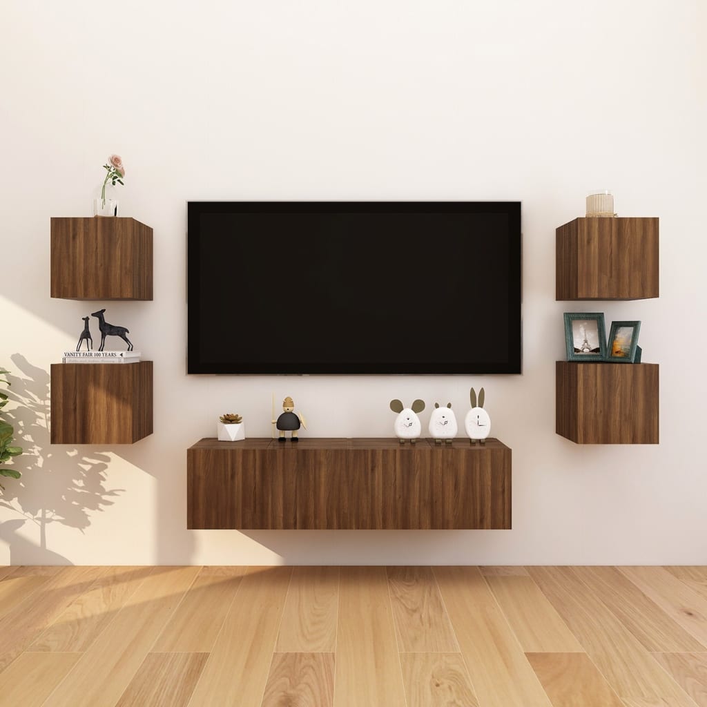 Meubles TV muraux 4 pcs Chêne marron 30,5x30x30 cm | meublestv.fr 6