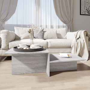 Klubska mizica siva sonoma 111,5x50x33 cm konstruiran les