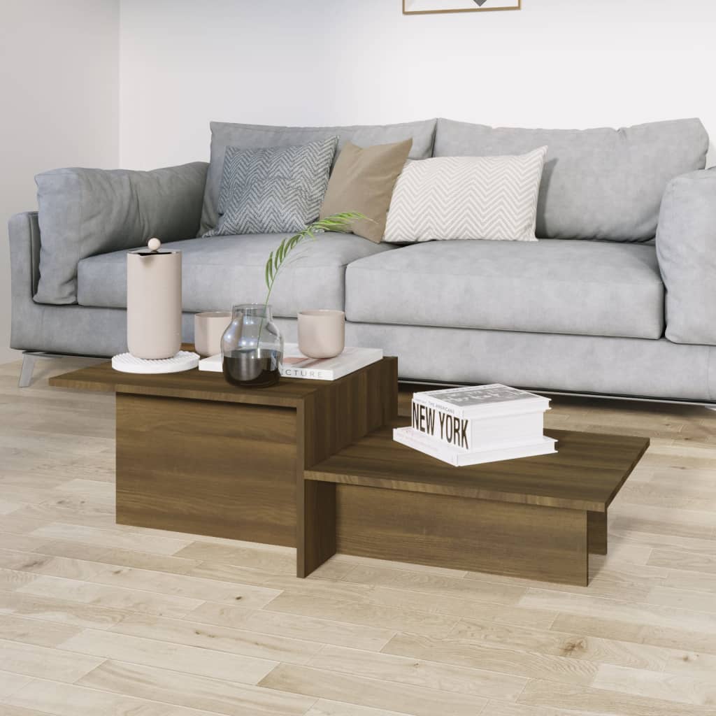 

vidaXL Salontafel 111,5x50x33 cm bewerkt hout bruineikenkleurig