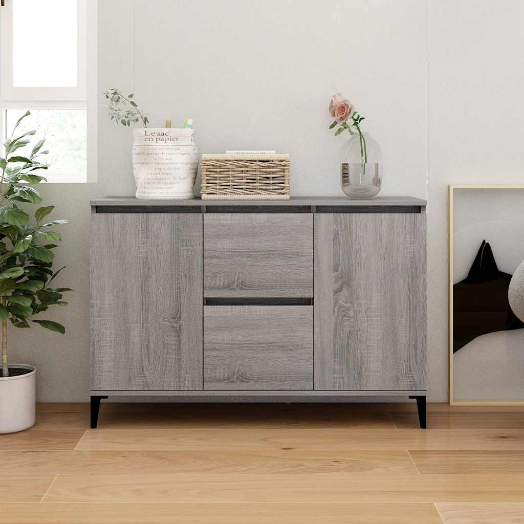 vidaXL Komoda, szary d�b sonoma, 102x35x70 cm