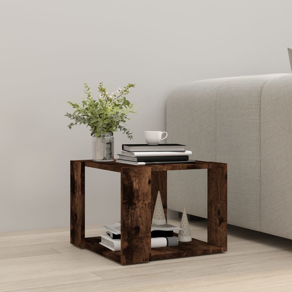 vidaXL Coffee Table Smoked Oak 40x40x30 cm Engineered Wood