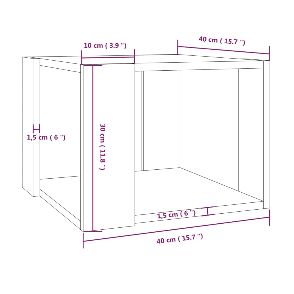 Konferenční stolek kouřový dub 40 x 40 x 30 cm kompozitní dřevo