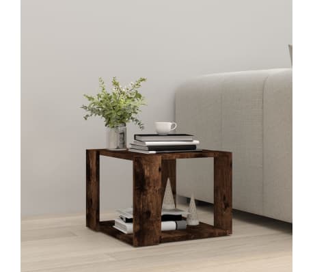 vidaXL Coffee Table Smoked Oak 40x40x30 cm Engineered Wood