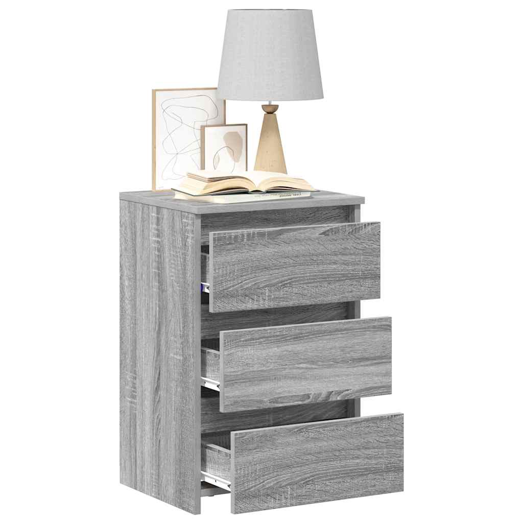 vidaXL Nachtkastjes 2 st 40x35x62,5 cm bewerkt hout grijs sonoma eiken afbeelding