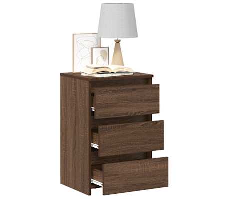 vidaXL ベッドサイドキャビネット2点 ブラウンオーク 40x35x62.5 cm エンジニアリングウッド