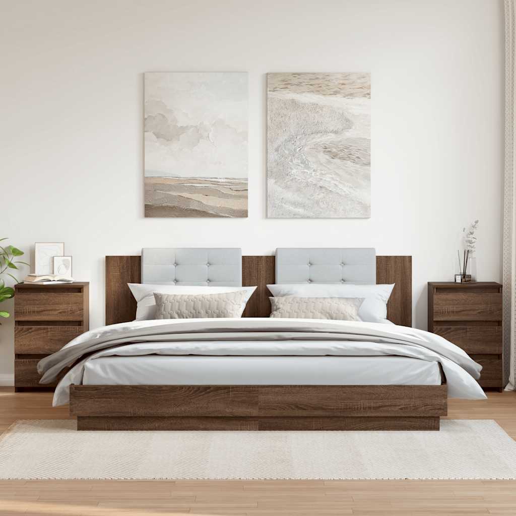 vidaXL Szafki nocne, 2 szt., brzowy db, 40x35x62,5 cm