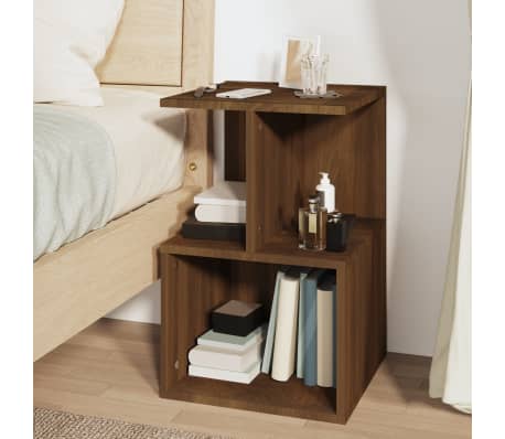 vidaXL Nattbord brun eik 35x35x55 cm konstruert tre