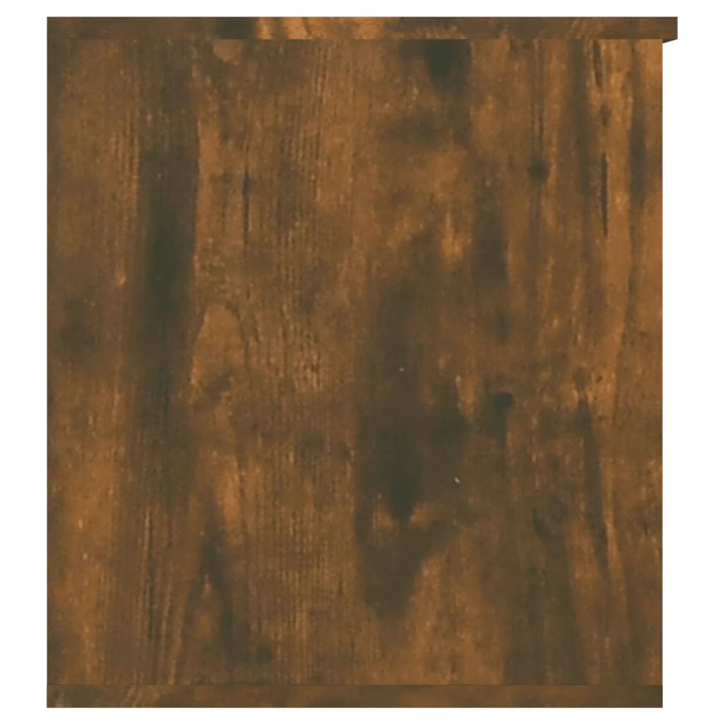Füstös tölgyszínű szerelt fa tárolóláda 84 x 42 x 46 cm 