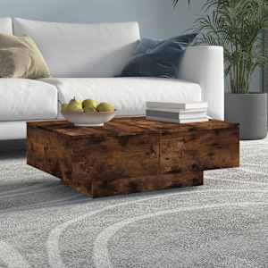 Klubska mizica dimljeni hrast 90x60x31 cm konstruiran les