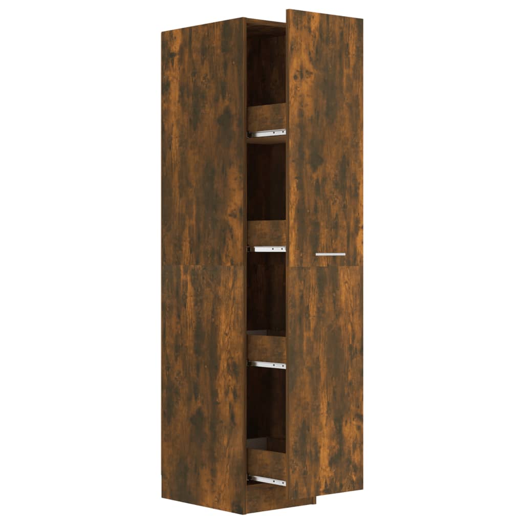 Image of vidaXL Apothecary Cabinet Smoked Oak 30x42.5x150 cm Engineered Wood