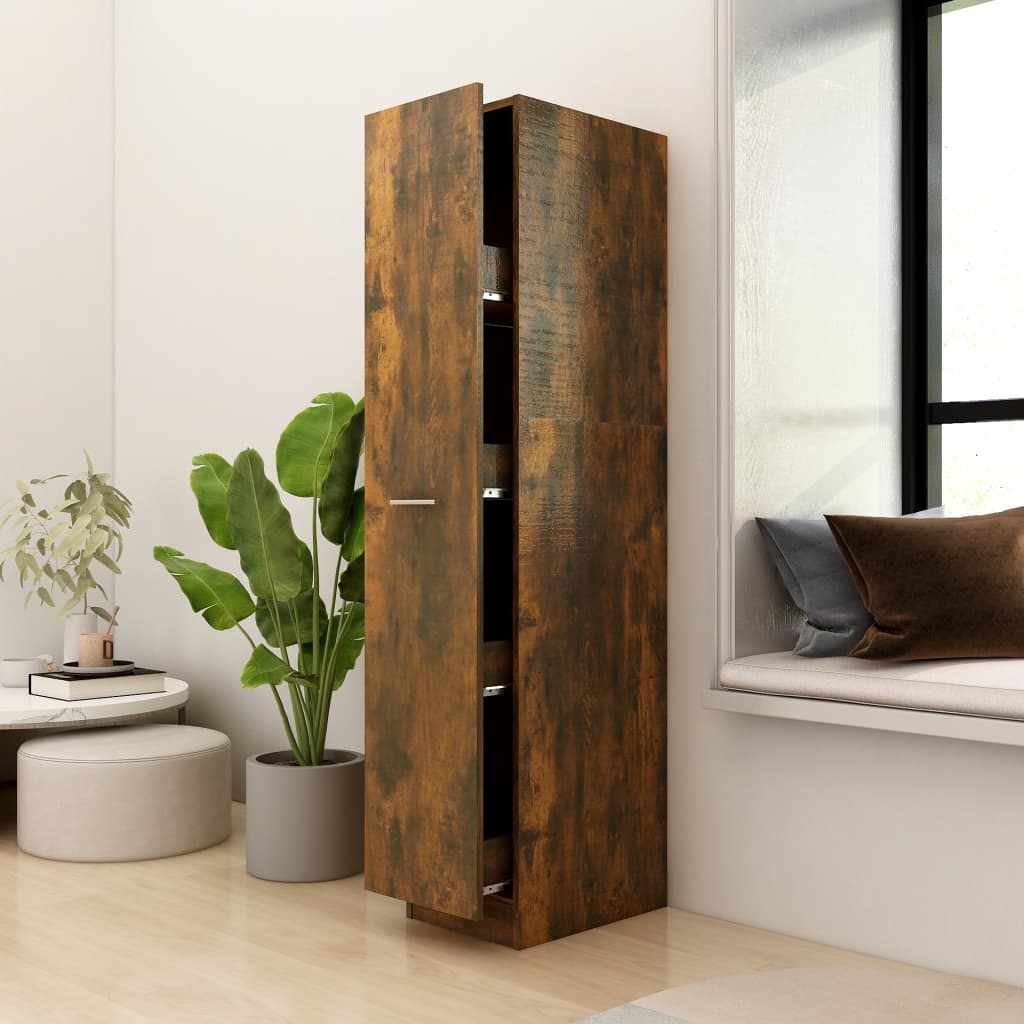 vidaXL Szafka apteczna, przydymiony d�b, 30x42,5x150 cm