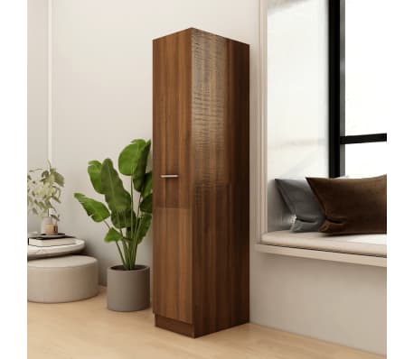 vidaXL アポテカリ―収納キャビネット ブラウンオーク 30x42.5x150 cm エンジニアリングウッド