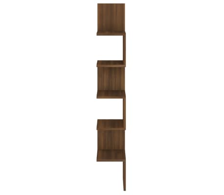 vidaXL Wall Corner Shelf Brown Oak 20x20x127.5 cm Engineered Wood