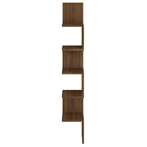 vidaXL Wall Corner Shelf Brown Oak 20x20x127.5 cm Engineered Wood