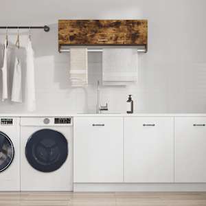 Garderobna omara dimljeni hrast 100x32,5x35 cm konstruiran les