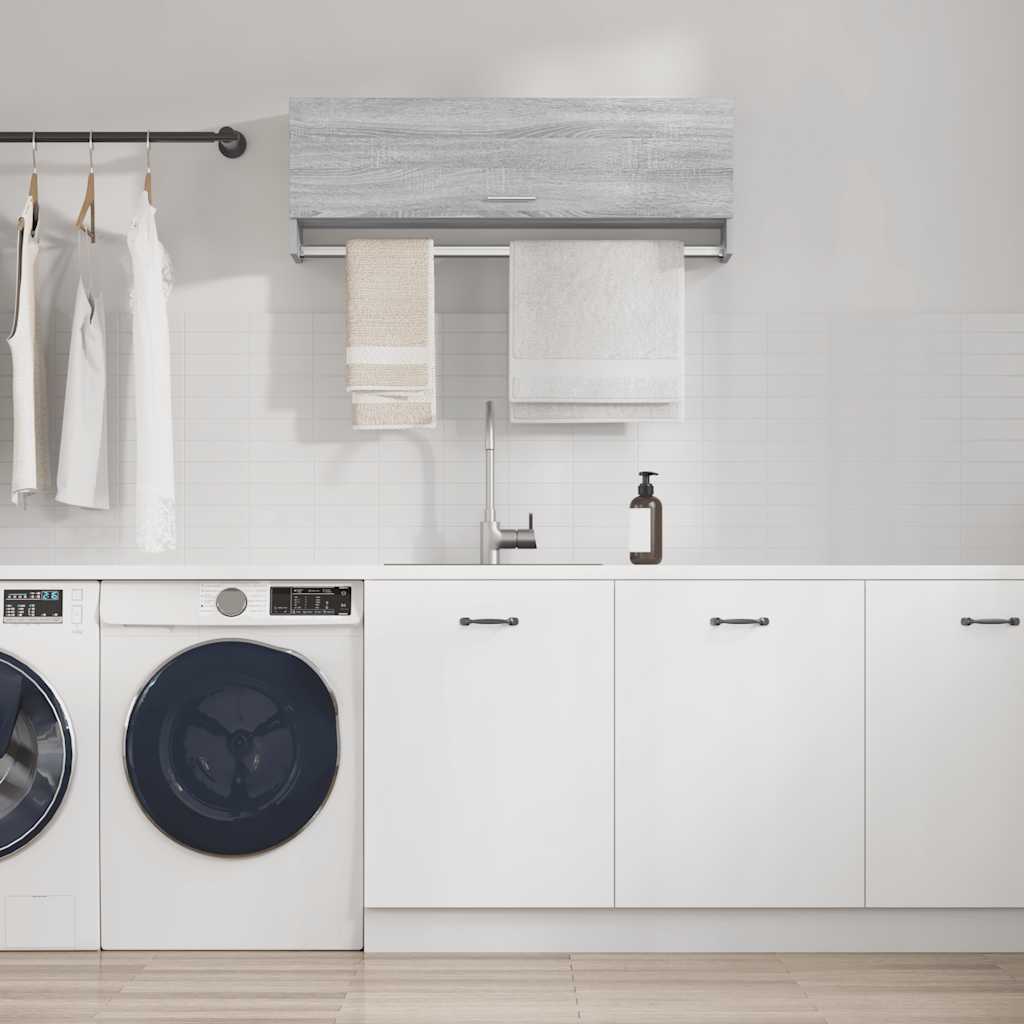 vidaXL Șifonier, gri sonoma, 100x32,5x35 cm, lemn prelucrat