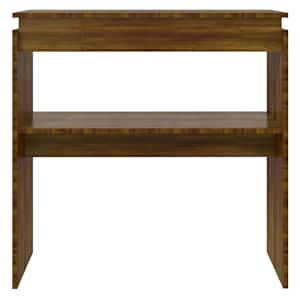 vidaXL Table console Ch&ecirc;ne marron 80x30x80 cm Bois d'ing&eacute;nierie