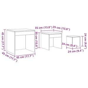 Hnízdové stolky 3 ks šedé sonoma kompozitní dřevo - obrázek 11
