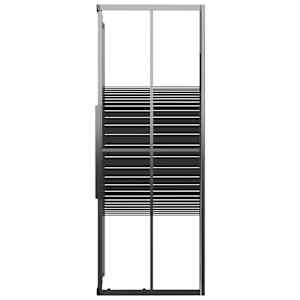 vidaXL Καμπίνα Ντουζιέρας με Ρίγες Μαύρη 70 x 70 x 180 εκ. από ESG