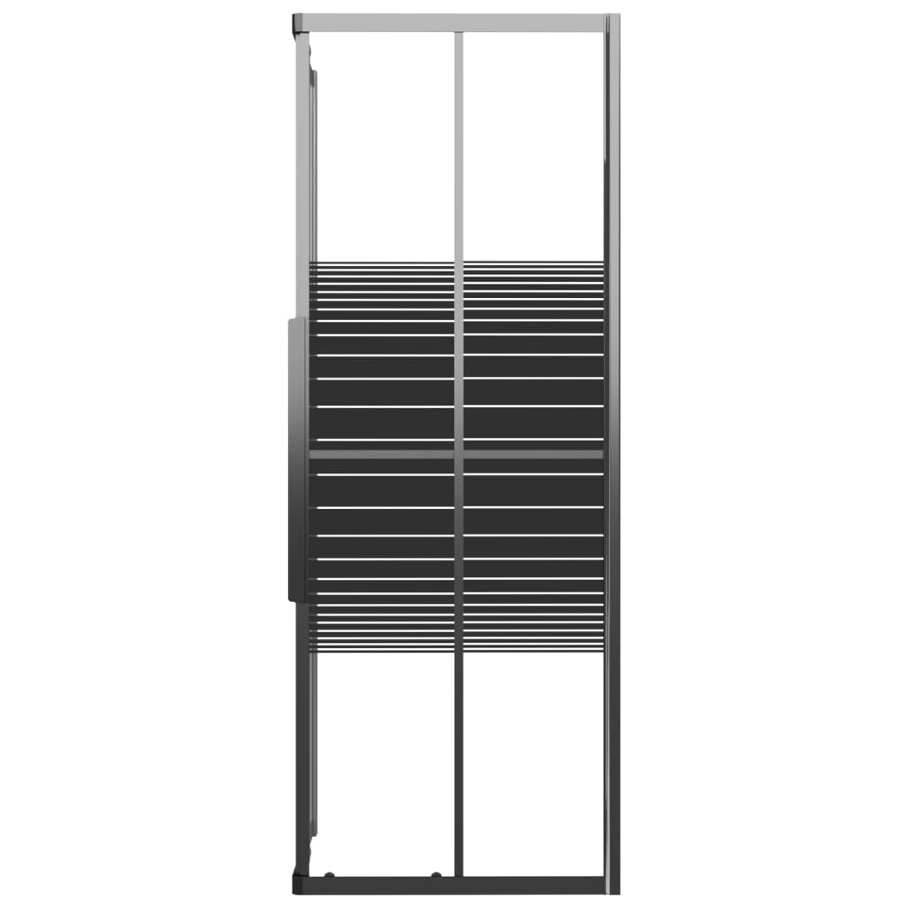 vidaXL Pruhovaný sprchový kút ESG 80x80x180 cm čierny