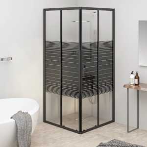 Sprchový kout s pruhovaným vzorem ESG 80 x 80 x 180 cm černý - obrázek 1