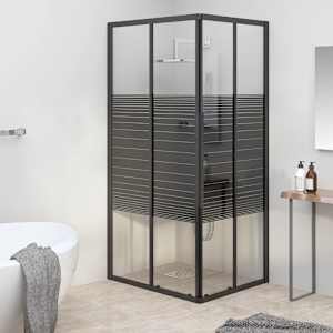 Sprchový kout s pruhovaným vzorem ESG 90 x 70 x 180 cm černý