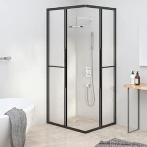 vidaXL Cabina Doccia ESG Smerigliato 90x70x180 cm Nera