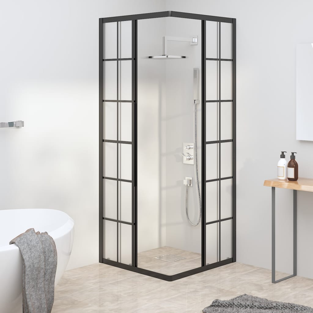 vidaXL Suihkukaappi huurrettu ESG 70x70x180 cm musta