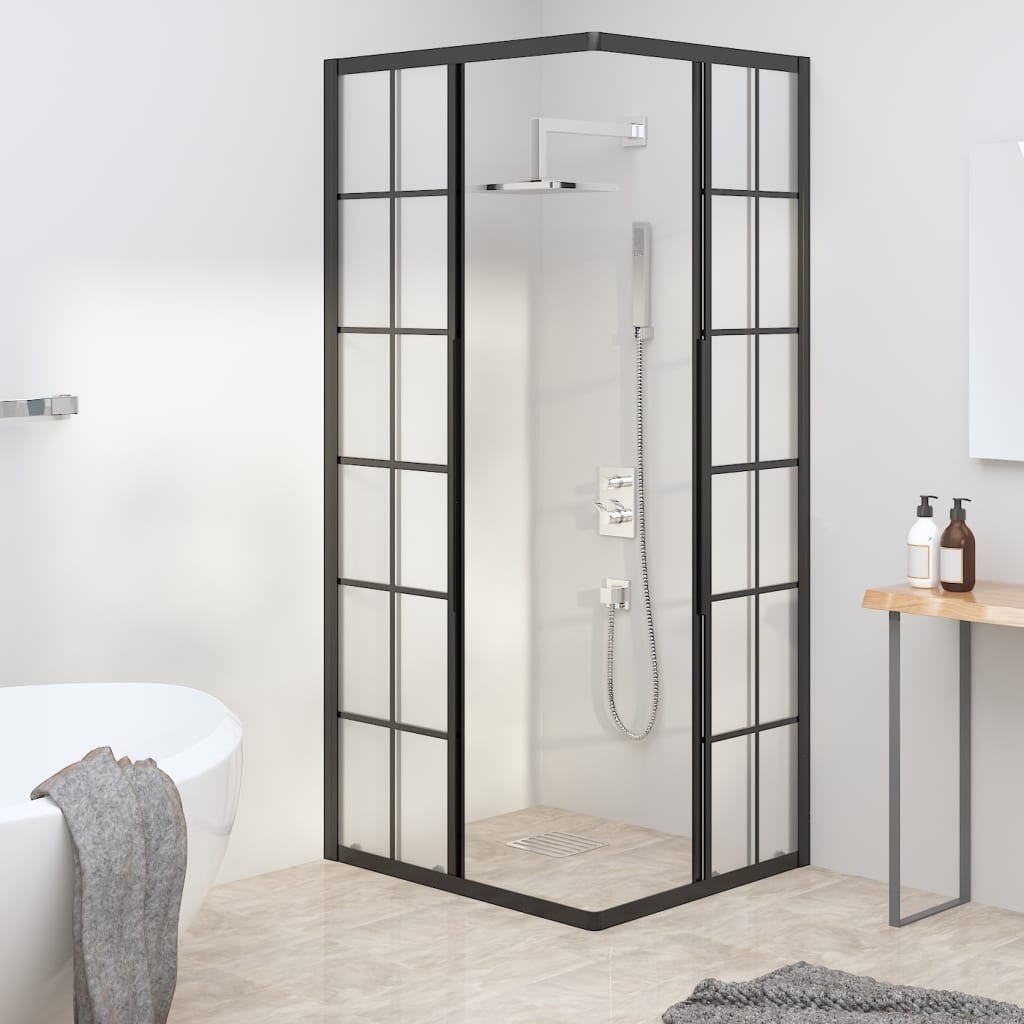 vidaXL Douchecabine 80x70x180 cm mat ESG zwart afbeelding