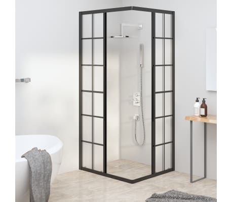 vidaXL Tu&scaron;-kabina matirana ESG 80 x 70 x 180 cm crna