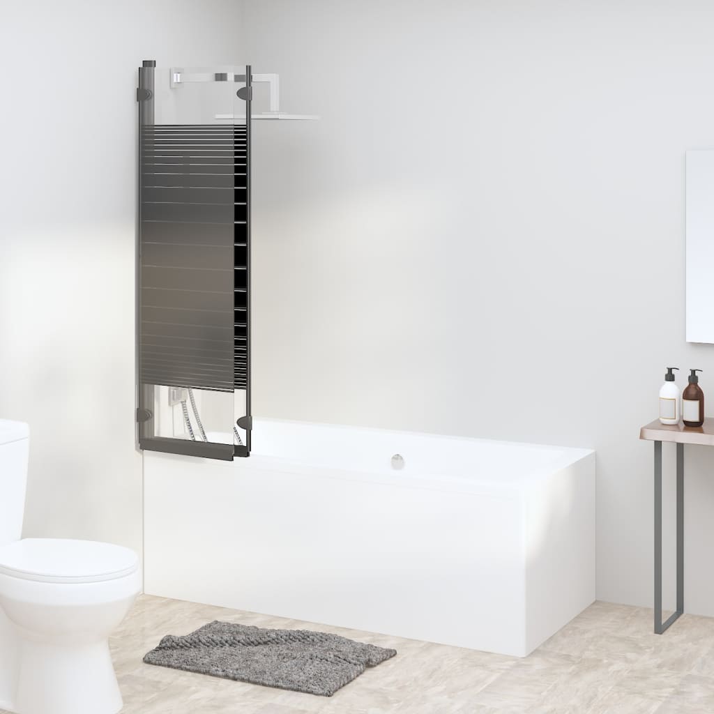 vidaXL 3 paneles fekete ESG összecsukható zuhanyparaván 130 x 130 cm