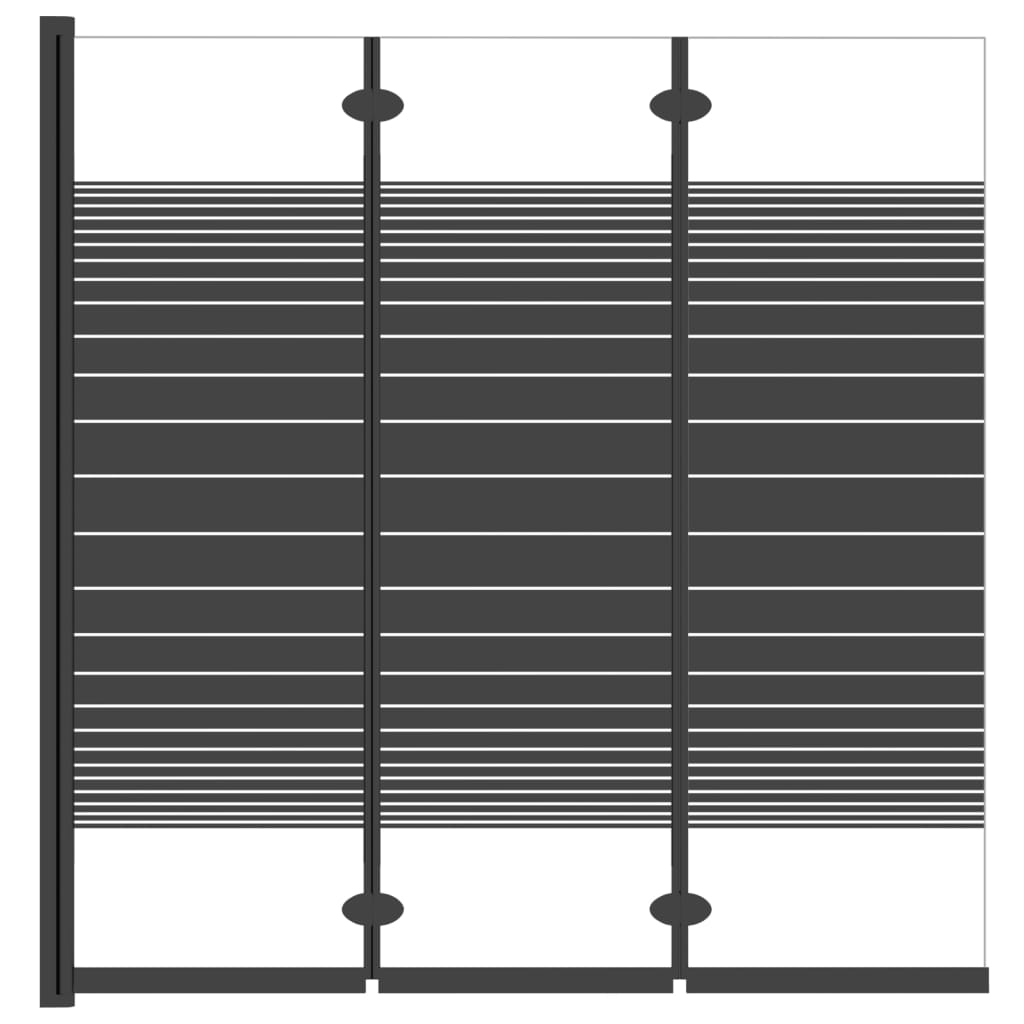 Skládací sprchová zástěna 3 panely 130 x 130 cm ESG černá