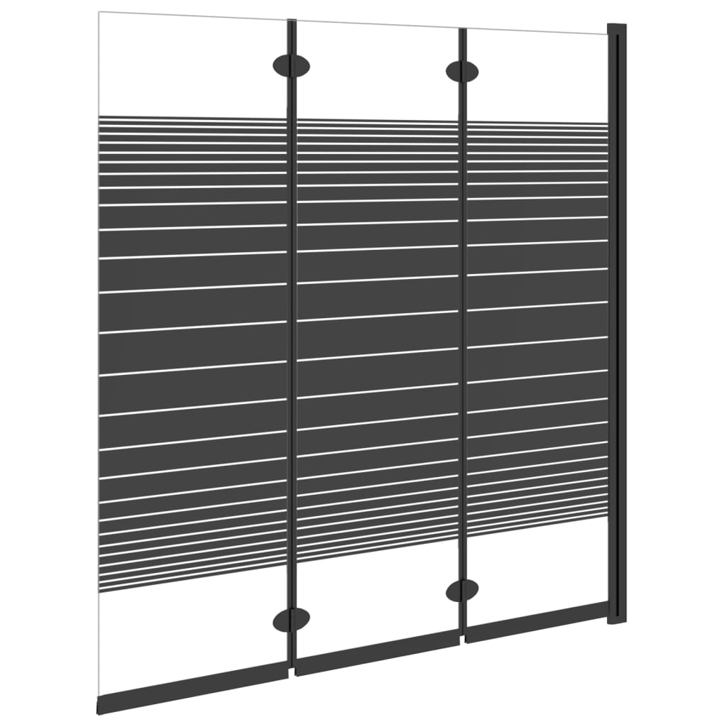  Skladací sprchový kút 3 panely 130x130 cm ESG čierny
