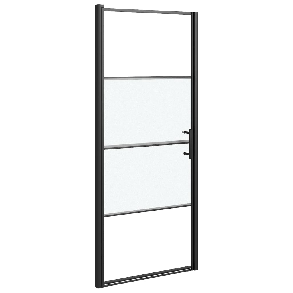 Photos - Shower Screen VidaXL Shower Door 31.9"x76.8" Half Frosted Tempered Glass Black 