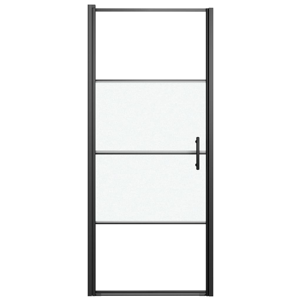 vidaXL Sprchové dvere 81x195 cm polopriehľadné tvrdené sklo čierne