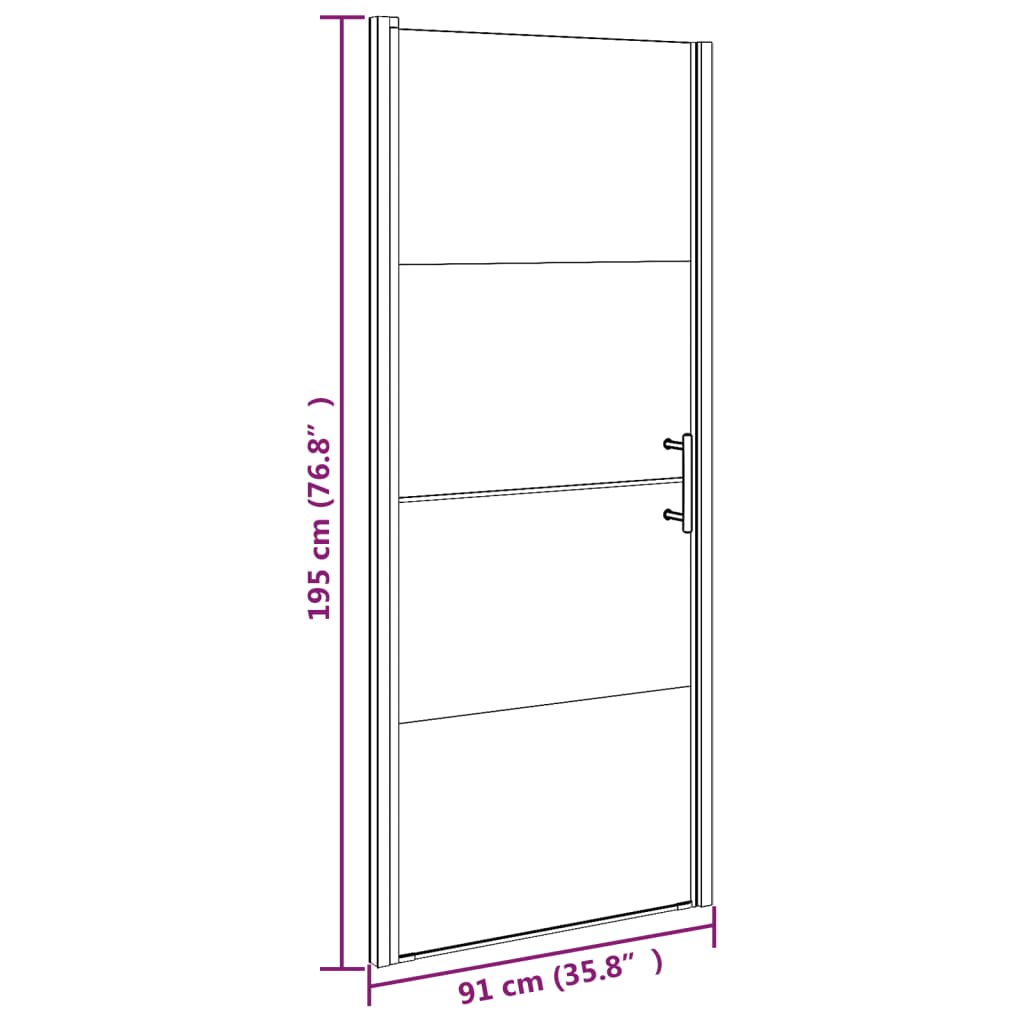 Usa de dus, vidaXL,91x195 cm, negru, sticla securizata semi-mata 2 8720286933169 g en hd 5