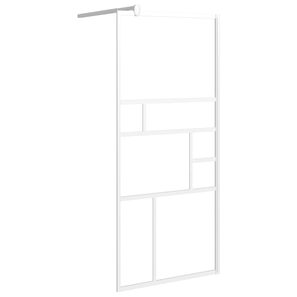 Pregrada za tuš 80x195 cm ESG steklo bela