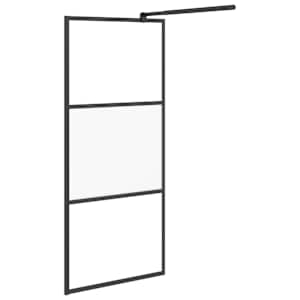 Zástěna do průchozí sprchy 80x195cm napůl mléčné ESG sklo černá - obrázek 4