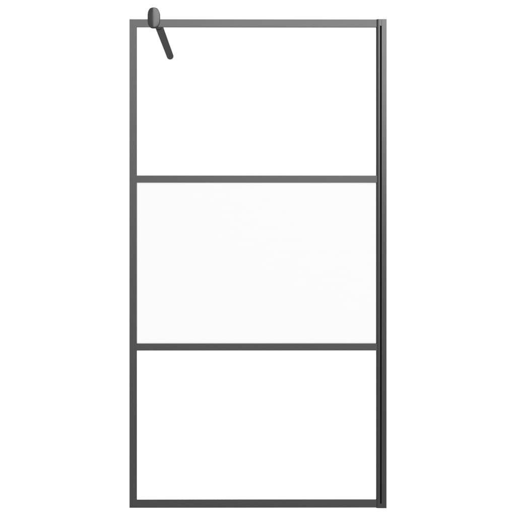 vidaXL Inloopdouchewand 100x195 cm halfmat ESG-glas zwart