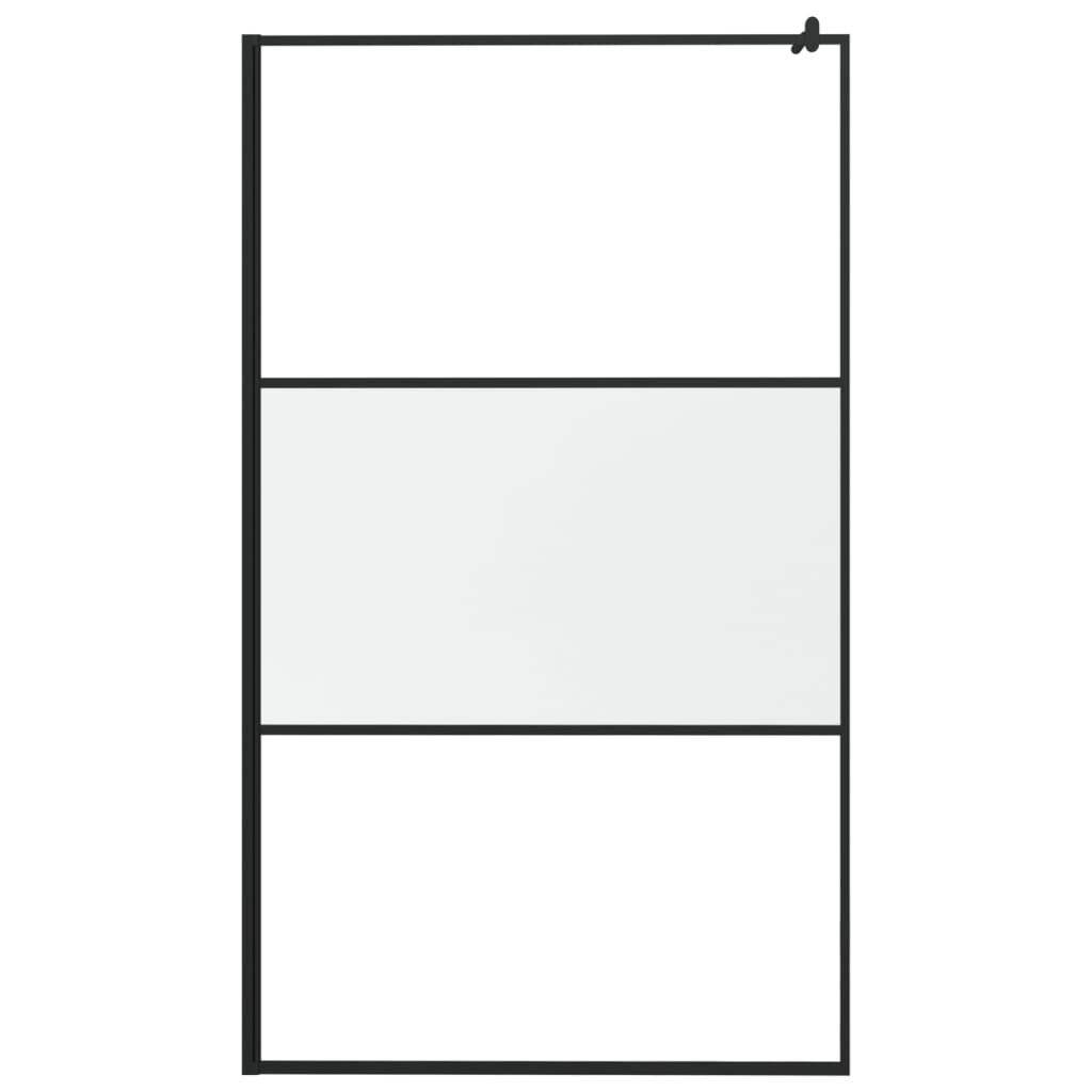 vidaXL Inloopdouchewand 115x195 cm halfmat ESG-glas zwart