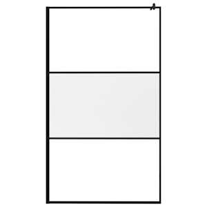 Zástěna do průchozí sprchy 115 x 195 cm napůl mléčné ESG černá - obrázek 3