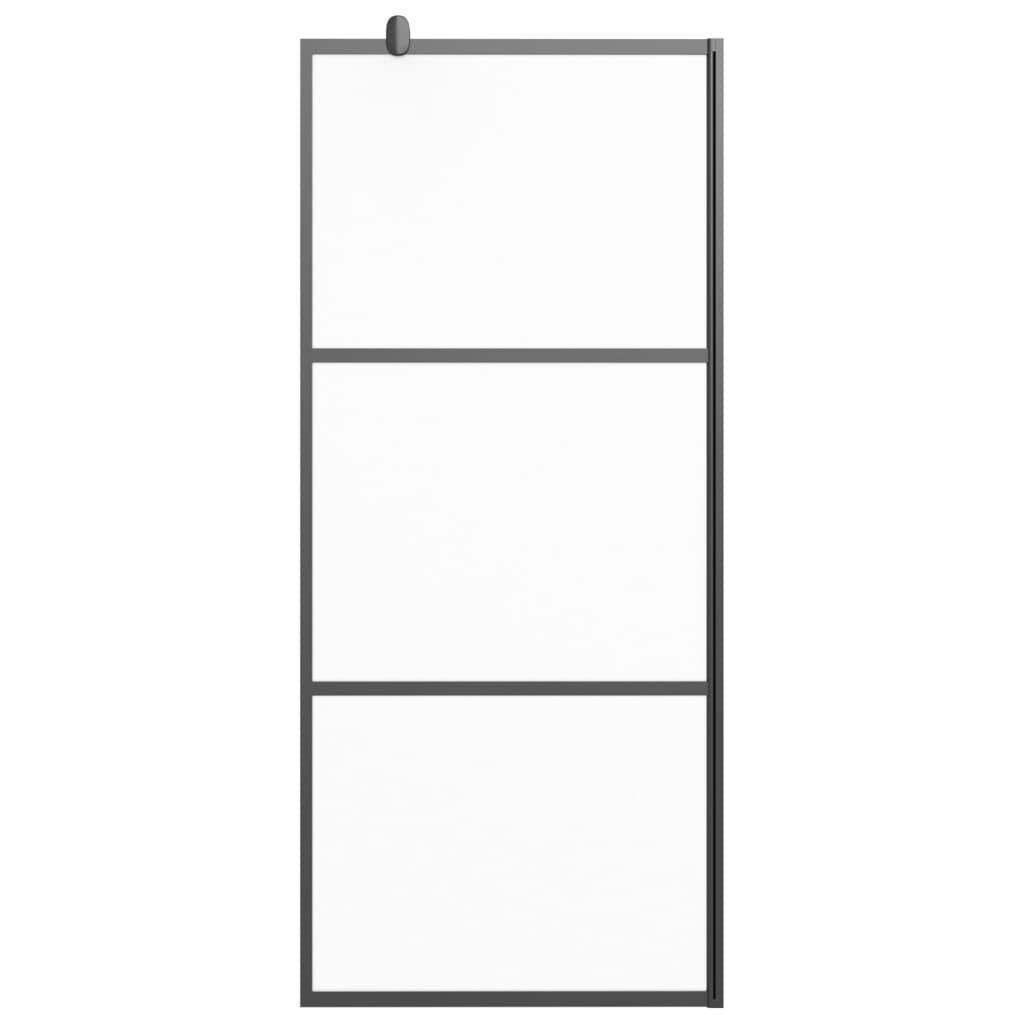 vidaXL Inloopdouchewand 80x195 cm mat ESG-glas zwart