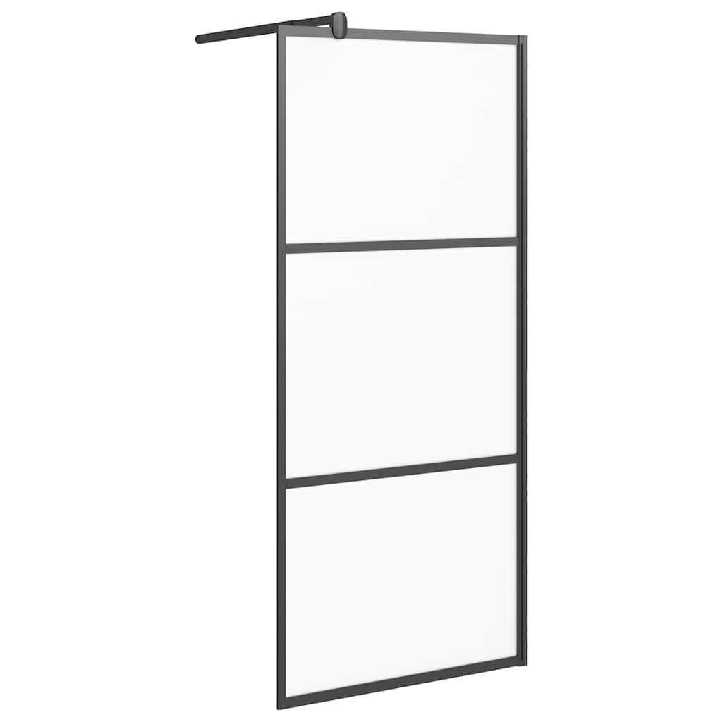 E-shop vidaXL Sprchová zástena 90x195 cm matné ESG sklo čierna