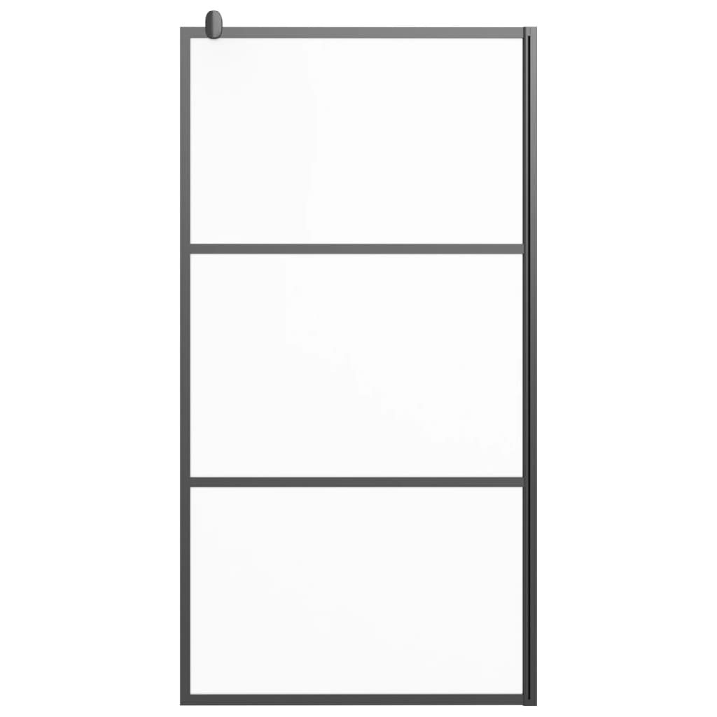 vidaXL Inloopdouchewand 100x195 cm mat ESG-glas zwart afbeelding