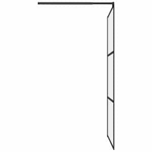 Zástěna do průchozí sprchy 100 x 195 cm mléčné ESG sklo černá - obrázek 5