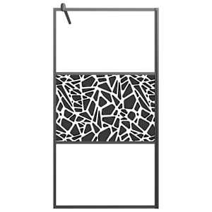 Zástěna do průchozí sprchy 100x195cm ESG / kamenný design černá - obrázek 3